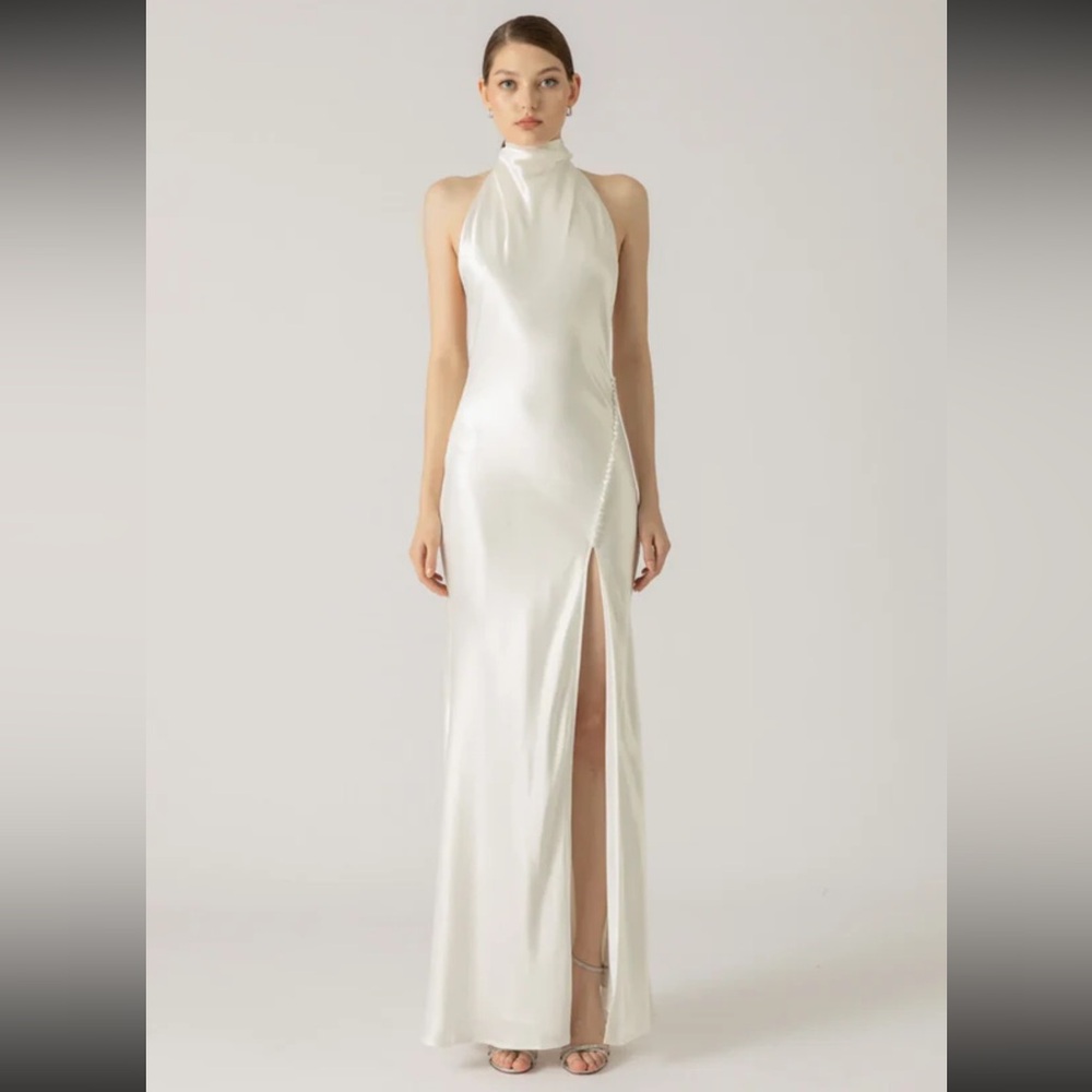 SAU LEE PENELOPE BACKLESS SATIN GOWN (Size 2)